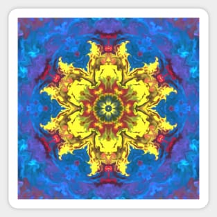 Psychedelic Hippie Yellow Blue and Pink Sticker